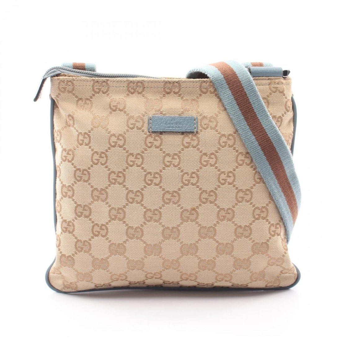Gucci shoulder bag/handbag, canvas and leather, women's, beige, blue, brown, 146309: --- Catalog ---Category: SizeSize (HxWxD): 22cm x 23.5cm x 2.5cm / 8.66'' x 9.25'' x 0.98''Category: DesignType: Shoulder bagColor: Beige, Blue, BrownGender: WomenMaterial: Canvas , Leather Category: 