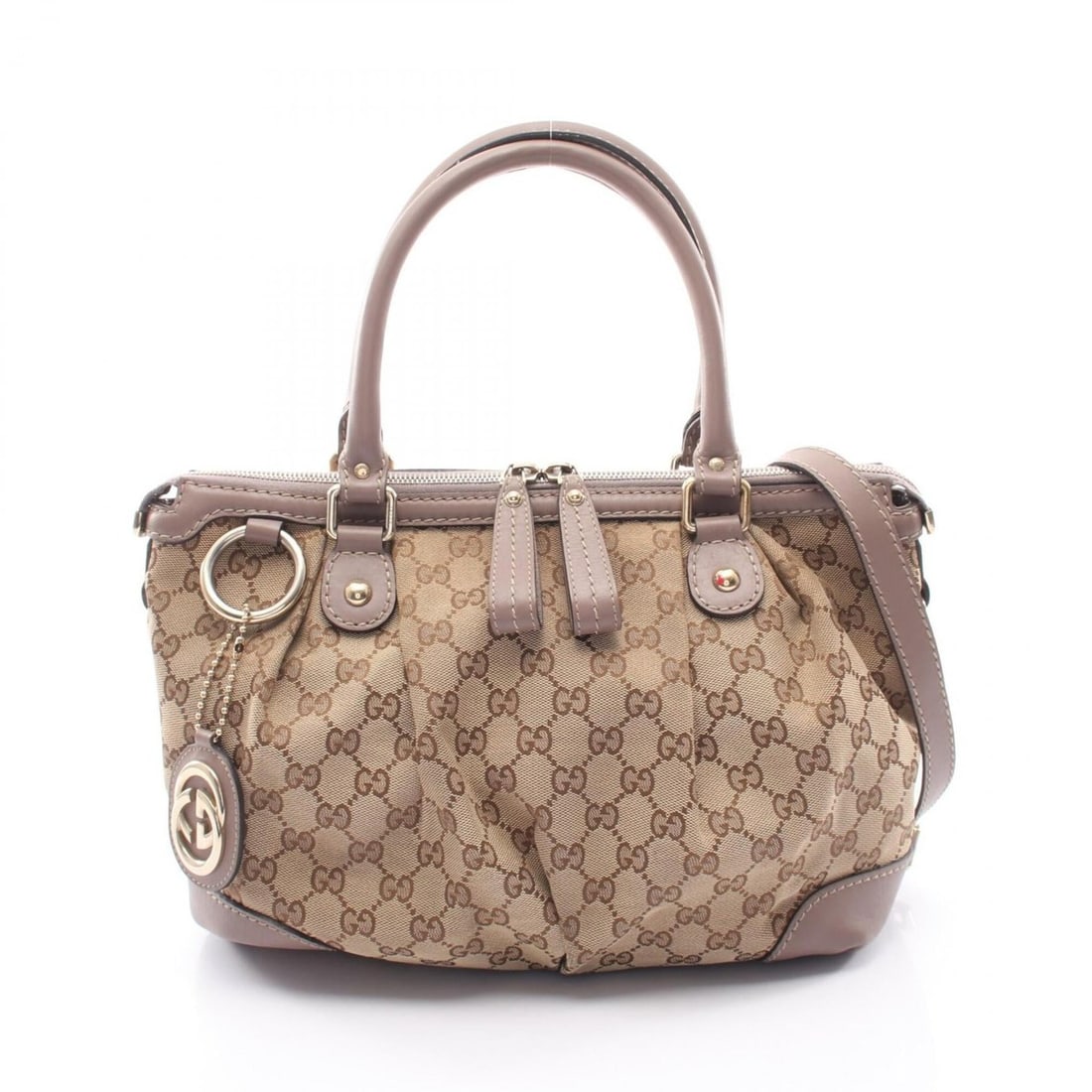 Gucci Sukey GG Canvas 2-Way Handbag, and Leather, Women's, Beige/Gray, 247902: --- Catalog ---Category: SizeSize (HxWxD): 23cm x 29cm x 13cm / 9.05'' x 11.41'' x 5.11''Category: DesignType: HandbagColor: Beige, GrayGender: WomenMaterial: Canvas , Leather Category: GeneralBrand: 