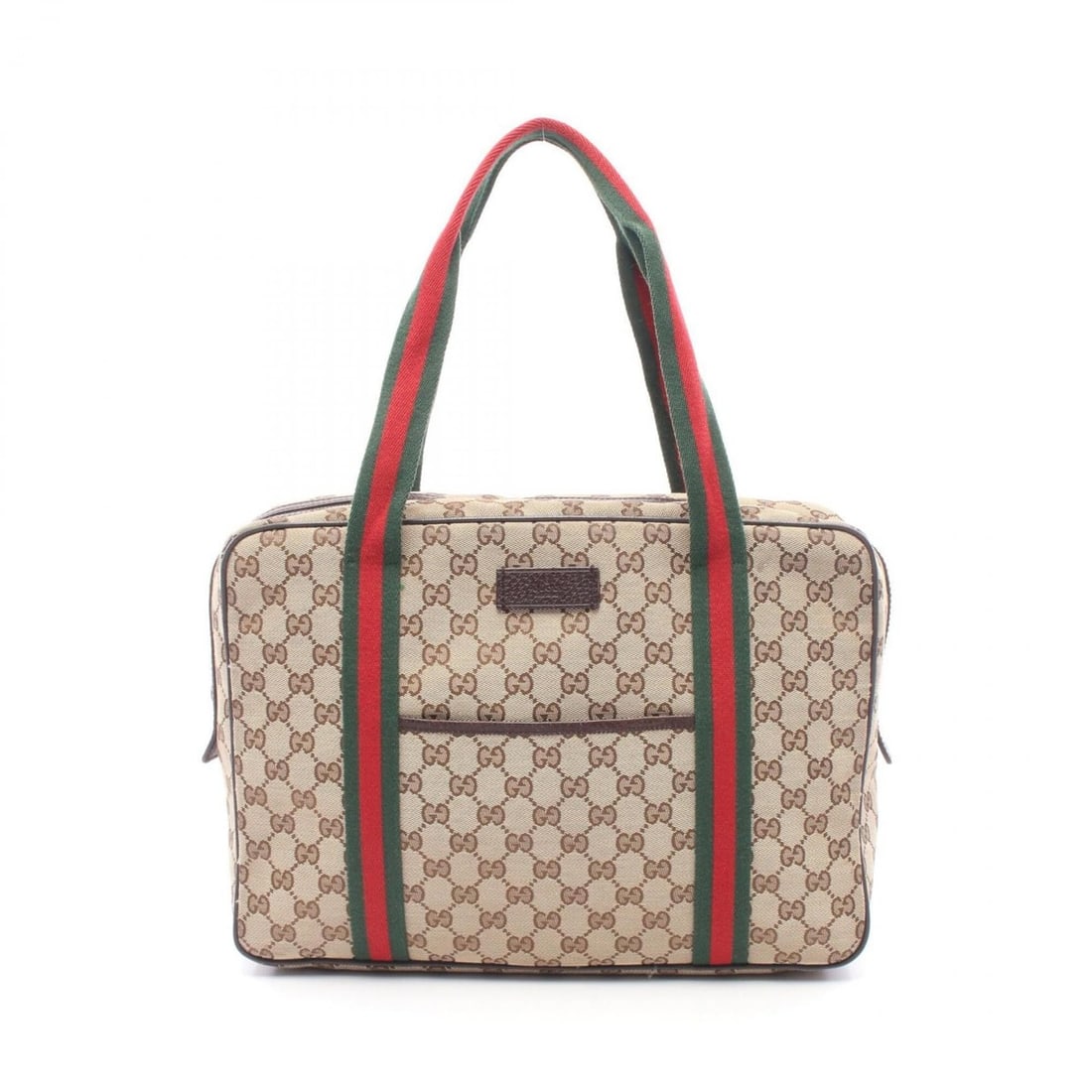 Gucci GG Canvas Tote Bag Handbag, and Leather, Women's, Beige, Brown, Multicolor, 189753 (1 of 11)