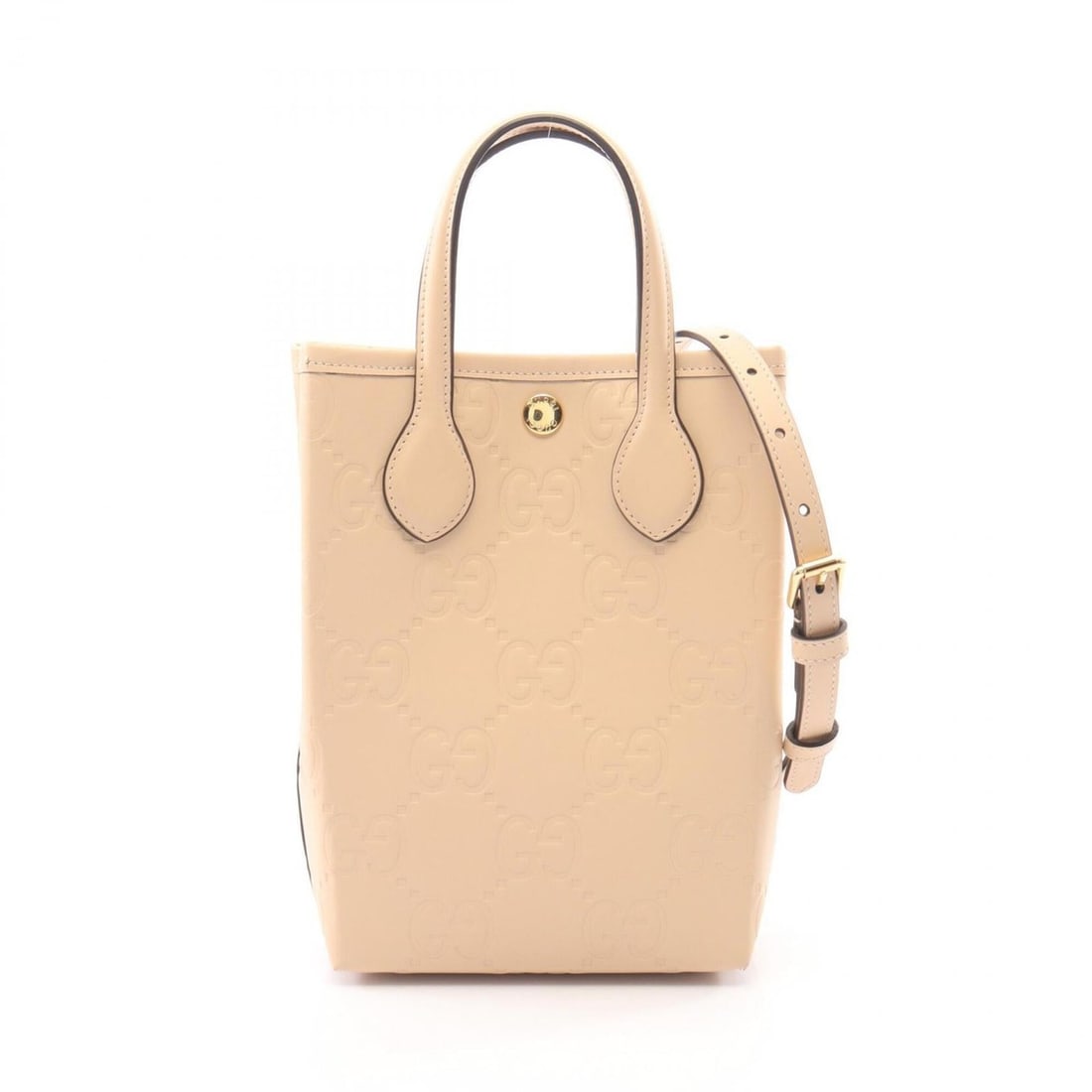 Gucci GG Super Mini Bag 2-Way Handbag Leather Women's Beige 790133 (1 of 18)