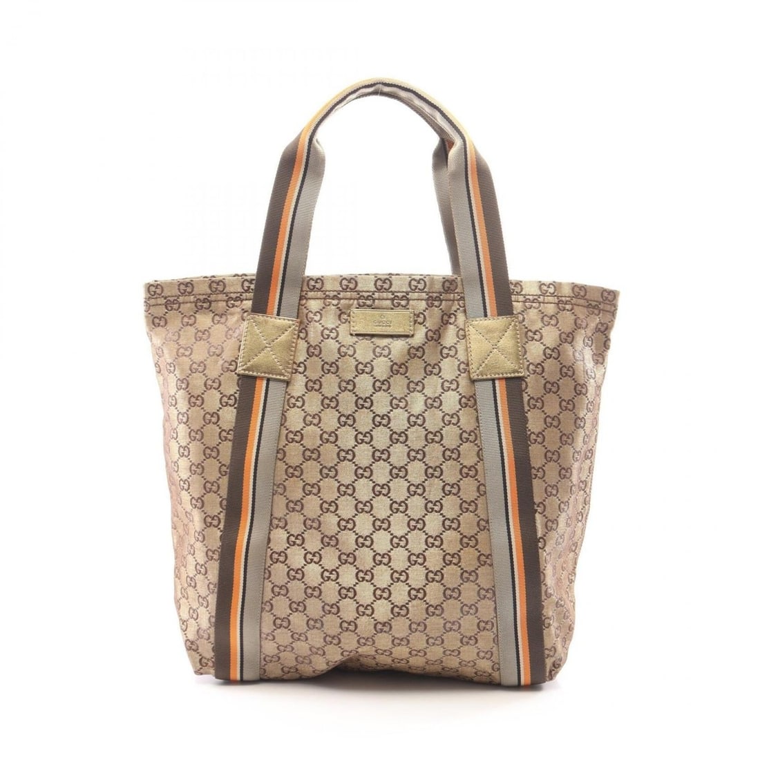 Gucci GG pattern tote bag/handbag, canvas, women's, gold/brown, 189669: --- Catalog ---Category: SizeSize (HxWxD): 37cm x 33cm x 12.5cm / 14.56'' x 12.99'' x 4.92''Category: DesignType: Tote bagColor: Brown, GoldGender: WomenMaterial: Canvas Category: GeneralBrand: Gucci-