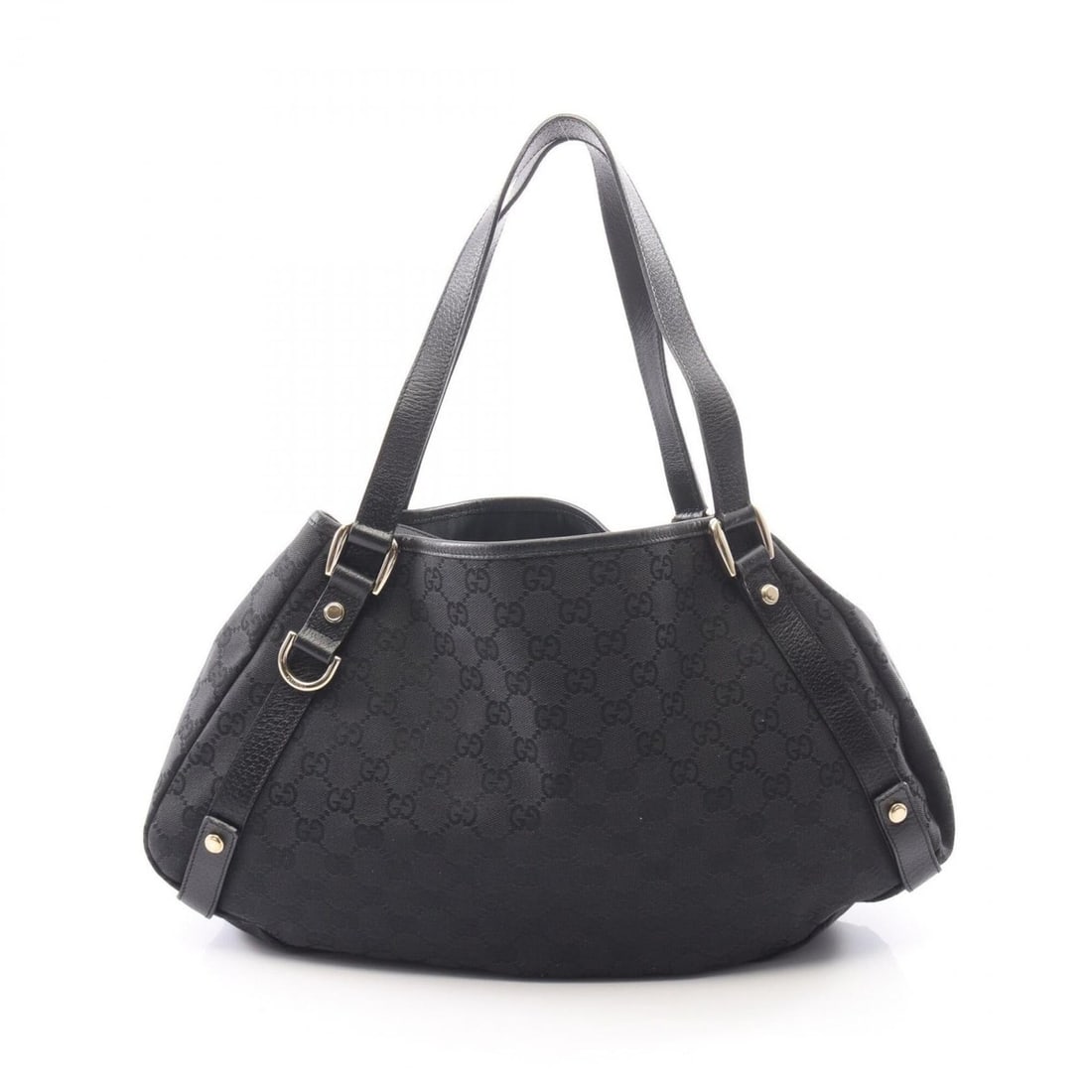 Gucci Abbey GG Canvas Shoulder Bag/Handbag, and Leather, Women's, Black, 130736 (1 of 17)