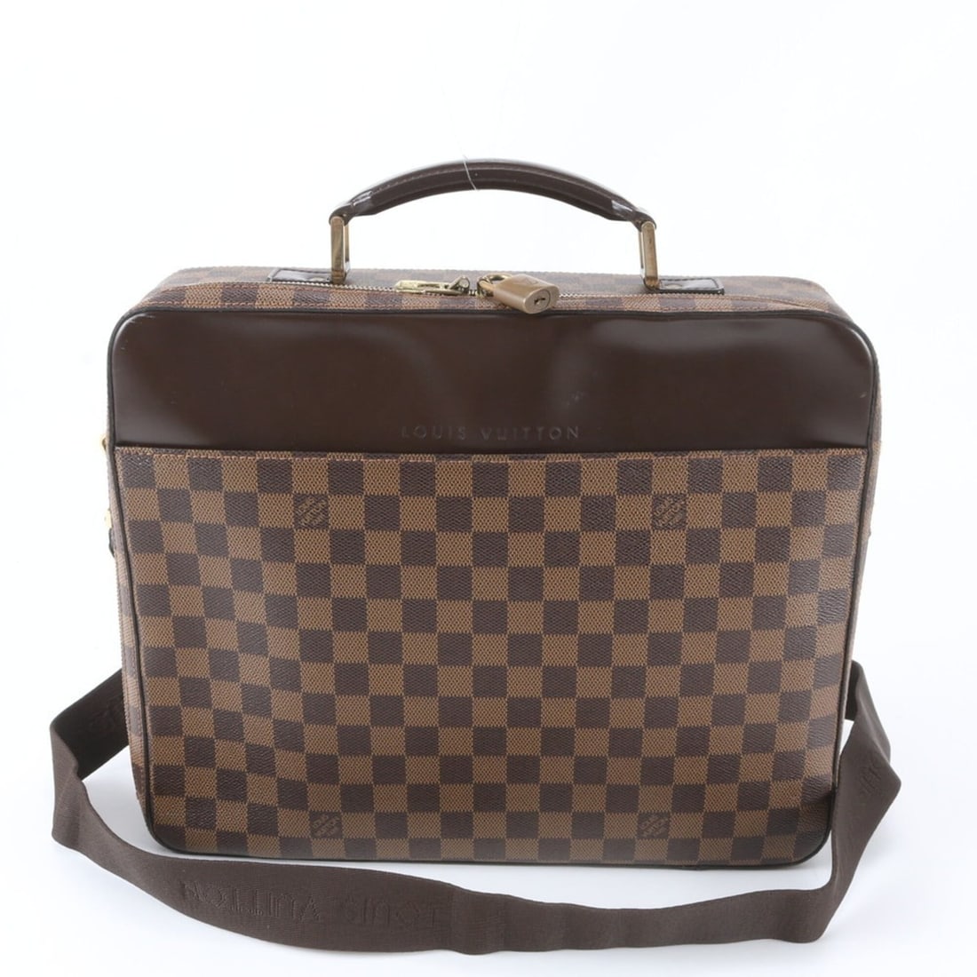 Excellent condition Louis Vuitton Damier Porte Ordinateur Savana N53355 2-way handbag/shoulder bag: --- Catalog ---Category: SizeSize (HxWxD): 29cm x 34cm x 8cm / 11.41'' x 13.38'' x 3.14''Strap Length: 139cm / 54.72''Handle Length: 23cm / 9.05''Category: DesignType: HandbagColor: Brown, Damier Canv