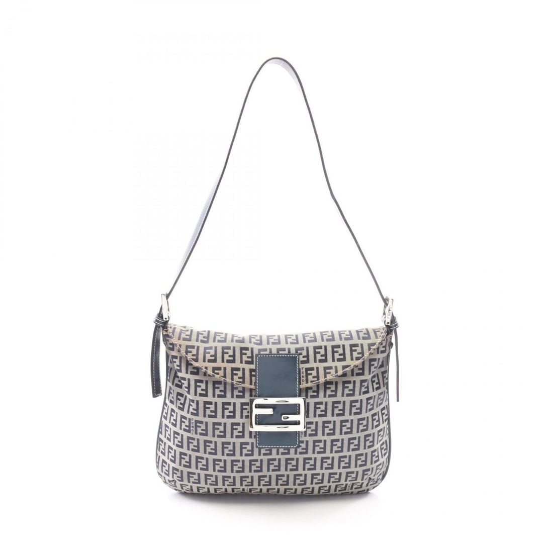 Fendi Mamma Bucket Zucchino Shoulder Bag/Handbag, Canvas and Leather, Women's, Gray/Navy: --- Catalog ---Category: SizeSize (HxWxD): 22cm x 27cm x 2cm / 8.66'' x 10.62'' x 0.78''Category: DesignType: Handbag, Shoulder bagColor: Gray, NavyGender: WomenMaterial: Canvas , Leather Category: Ge