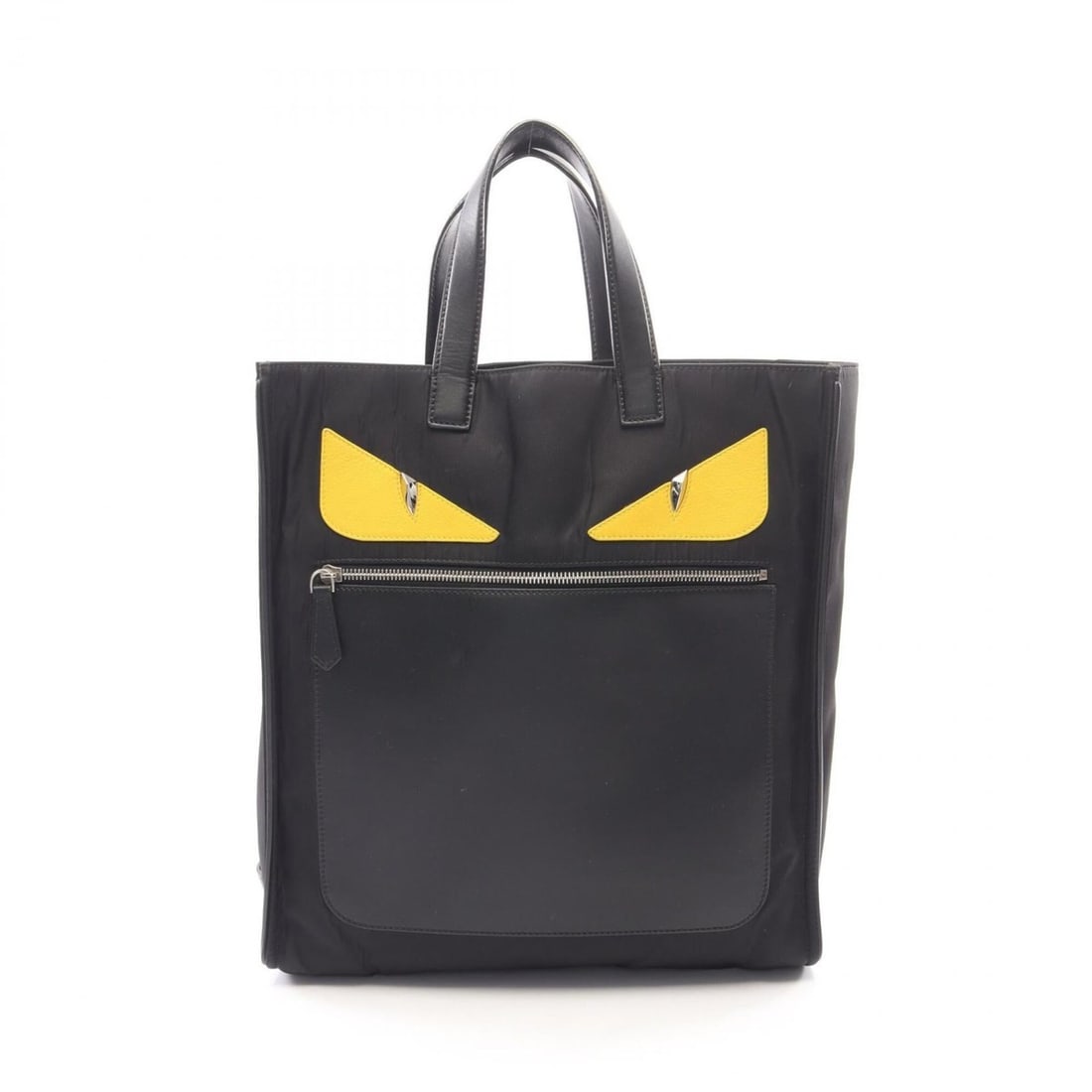 Fendi Bugs Monster Tote Bag, Nylon Leather Handbag, Men's, Black/Yellow, 7VA367: --- Catalog ---Category: SizeSize (HxWxD): 37cm x 34cm x 13cm / 14.56'' x 13.38'' x 5.11''Category: DesignType: Handbag, Tote bagColor: Black, YellowGender: MenMaterial: Nylon , Leather Category: Gene