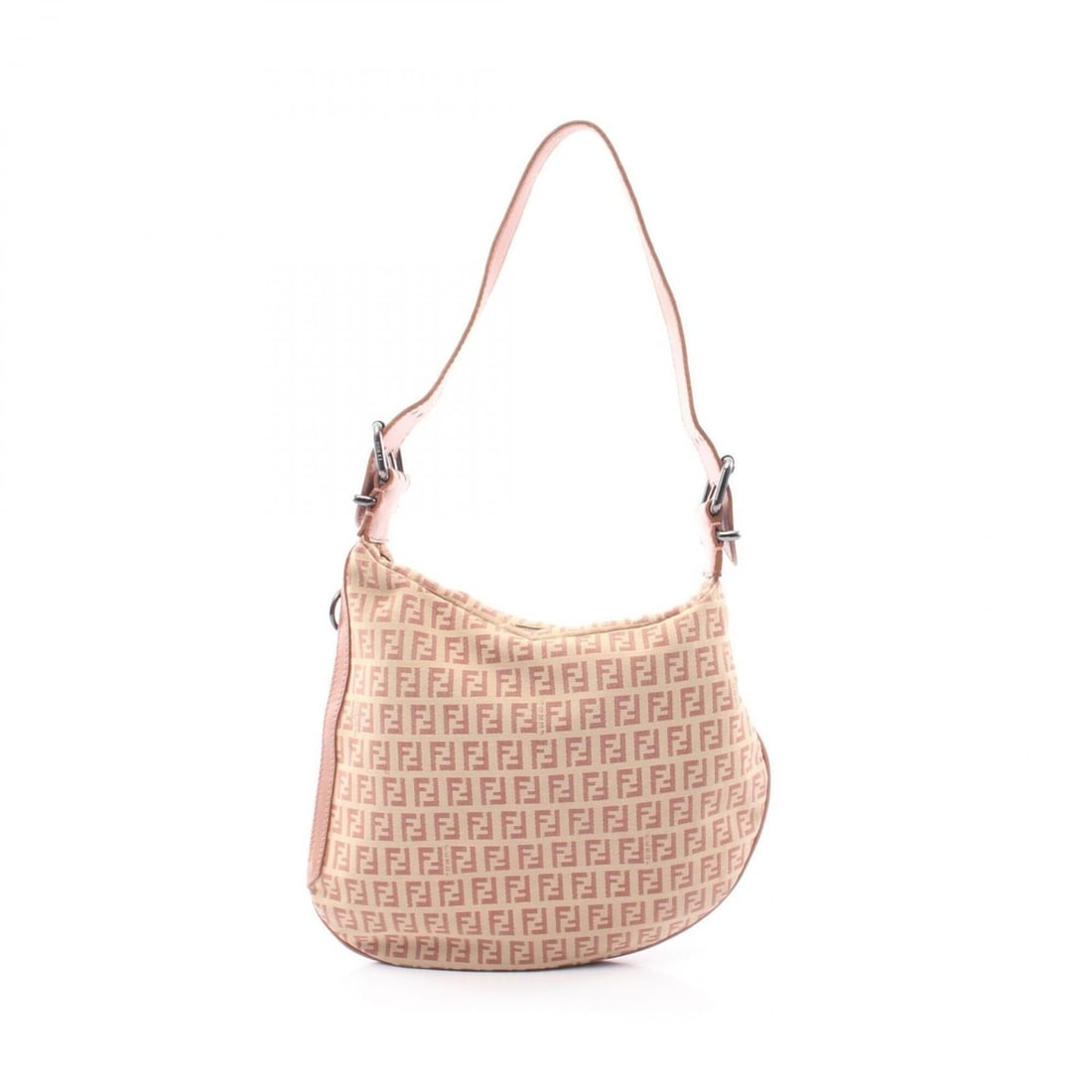 Fendi Zucchino Shoulder Bag/Handbag, Canvas and Leather, Women's, Ivory/Pink, 8BR228: --- Catalog ---Category: SizeSize (HxWxD): 24cm x 30cm x 1cm / 9.44'' x 11.81'' x 0.39''Category: DesignType: Handbag, Shoulder bagColor: Ivory, PinkGender: WomenMaterial: Canvas , Leather Category: G
