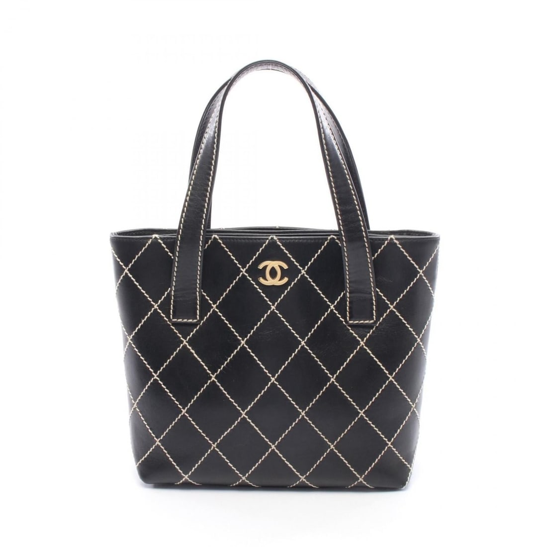 Chanel Wild Stitch Tote Bag Handbag Leather Women's Black: --- Catalog ---Category: SizeSize (HxWxD): 23cm x 23cm x 8cm / 9.05'' x 9.05'' x 3.14''Category: DesignType: Handbag, Tote bagColor: BlackGender: WomenMaterial: Leather Category: GeneralBrand: Chanel-