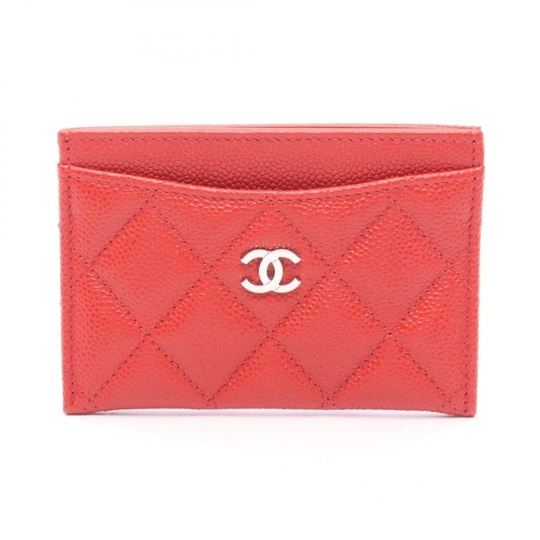 Chanel Matelassé Business Card Holder/Card Case, Calfskin Leather, Women's, Red: --- Catalog ---Category: DesignType: Card caseColor: Red colorGender: WomenMaterial: Leather Leather/Fur Type: CalfskinCategory: GeneralBrand: ChanelCategory: Physical PropertiesSize (HxWxD): 8cm x 11