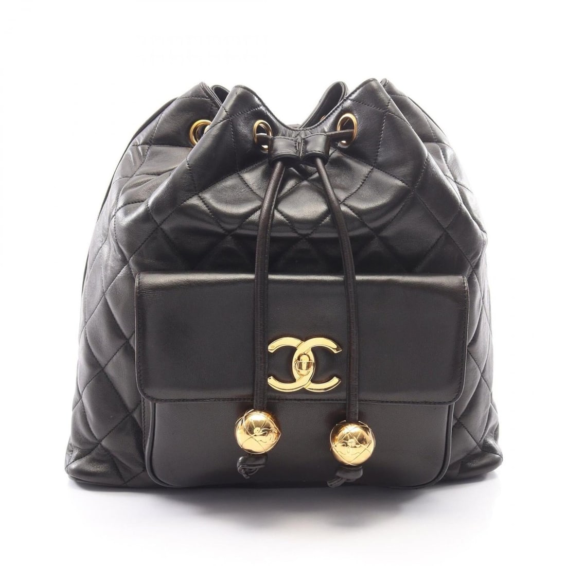 Chanel Matelassé Backpack/Handbag, Lambskin Leather, Women's, Black (1 of 16)