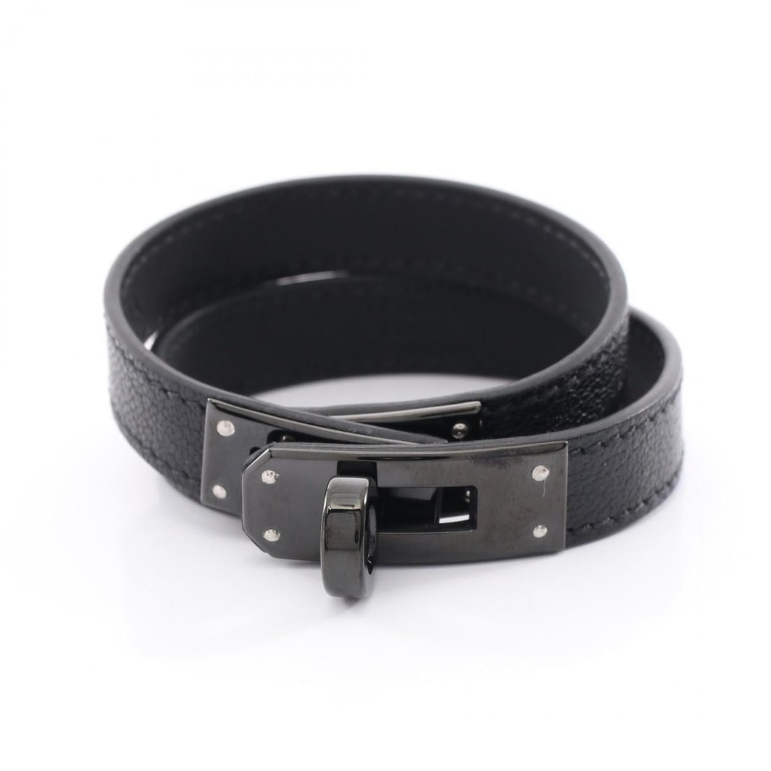 Hermes Kelly Bracelet Double Tour Accessory Leather Shamkilla Chevre Women's Black 010680CH: --- Catalog ---Category: SizeLength: 15cm / 5.9''Category: DesignType: Charm braceletColor: BlackGender: WomenMaterial: Chevre leather, LeatherCategory: GeneralMPN: 010680CHBrand: Hermes--- Item List 