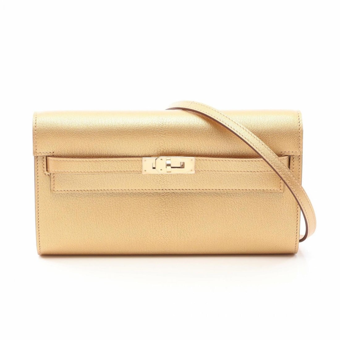 Hermes Kelly To Go Dore Shoulder Bag/Handbag, Chevre Shamkira Leather, Women's, Gold Tone: --- Catalog ---Category: SizeSize (HxWxD): 11.5cm x 20.5cm x 3.5cm / 4.52'' x 8.07'' x 1.37''Category: DesignType: Handbag, Shoulder bagColor: GoldGender: WomenCategory: GeneralBrand: Hermes--- Item L