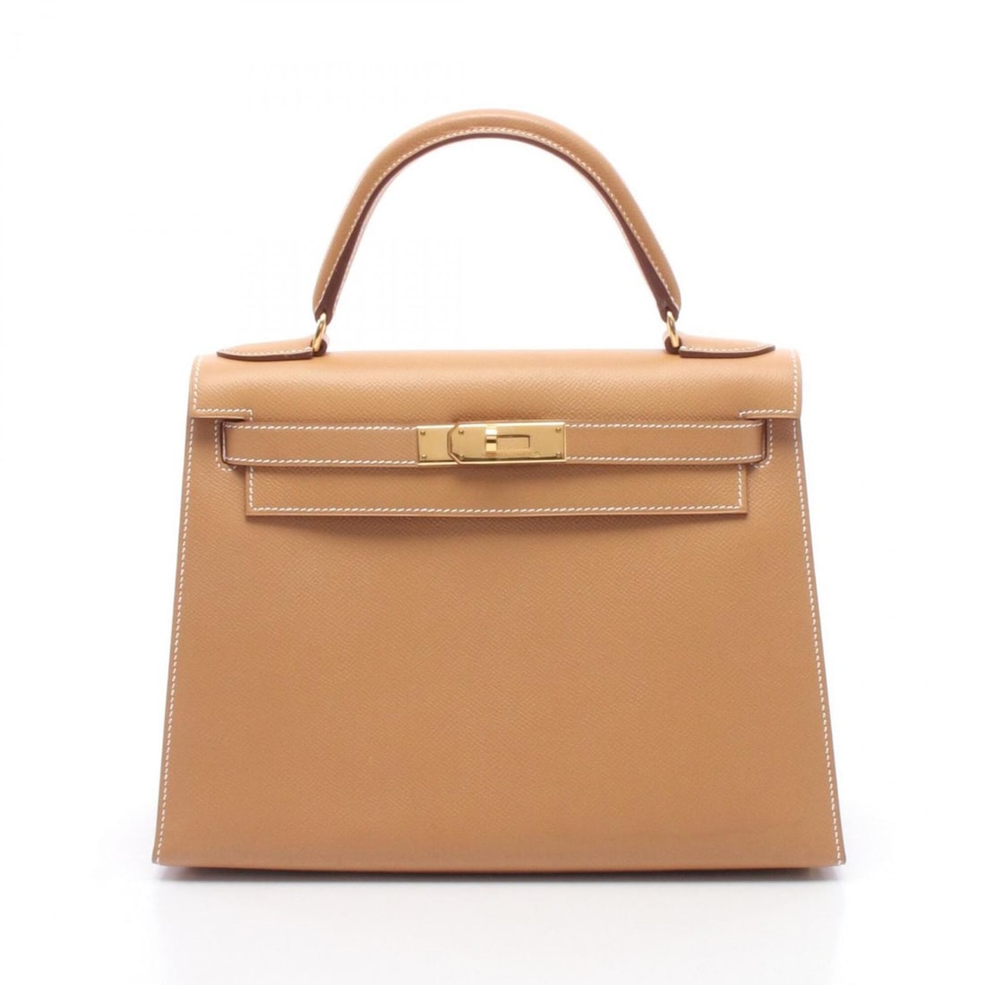 Hermes Kelly 28, 2-way handbag, leather, Courchevel, brown. (1 of 10)
