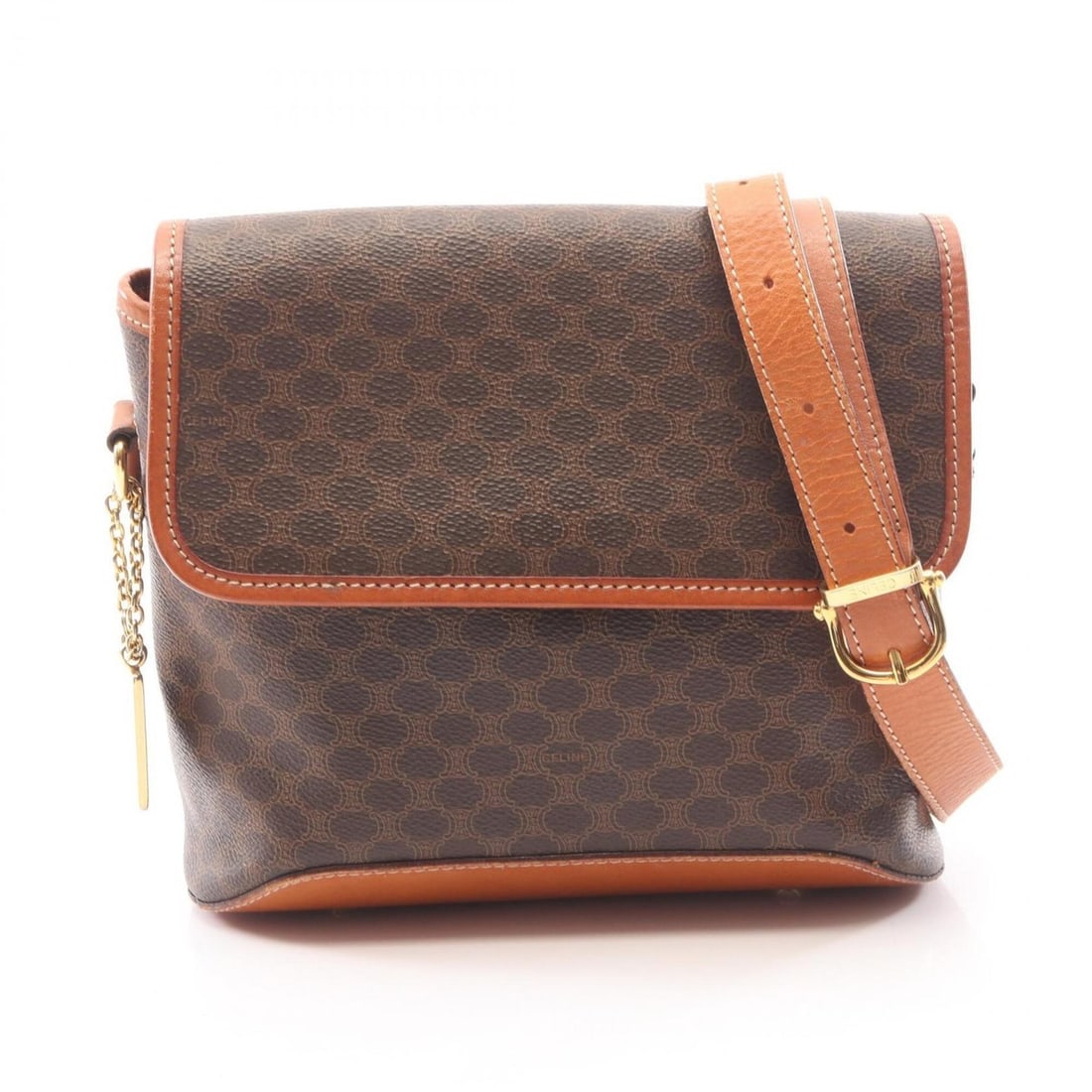 Celine Macadam Shoulder Bag/Handbag, Coated Canvas and Leather, Women's, Brown: --- Catalog ---Category: SizeSize (HxWxD): 19cm x 22cm x 9.5cm / 7.48'' x 8.66'' x 3.74''Strap Length: 114cm / 44.88''Category: DesignType: Handbag, Shoulder bagColor: BrownGender: WomenMaterial: Coat