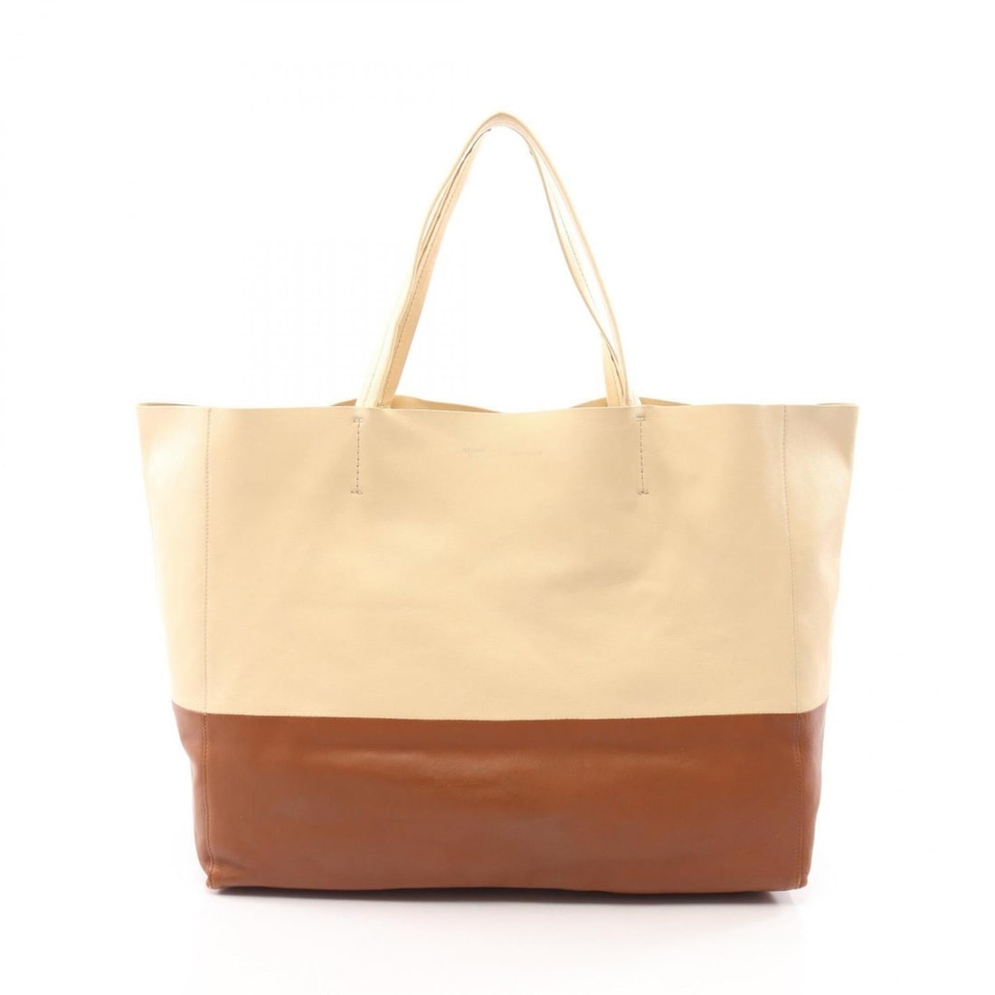 Celine Horizontal Cabas Tote Bag Handbag Leather Women's Ivory/Brown 169263: --- Catalog ---Category: SizeSize (HxWxD): 33cm x 39cm x 19.5cm / 12.99'' x 15.35'' x 7.67''Handle Length: 47cm / 18.5''Category: DesignType: Handbag, Tote bagColor: Brown, IvoryGender: WomenMaterial: