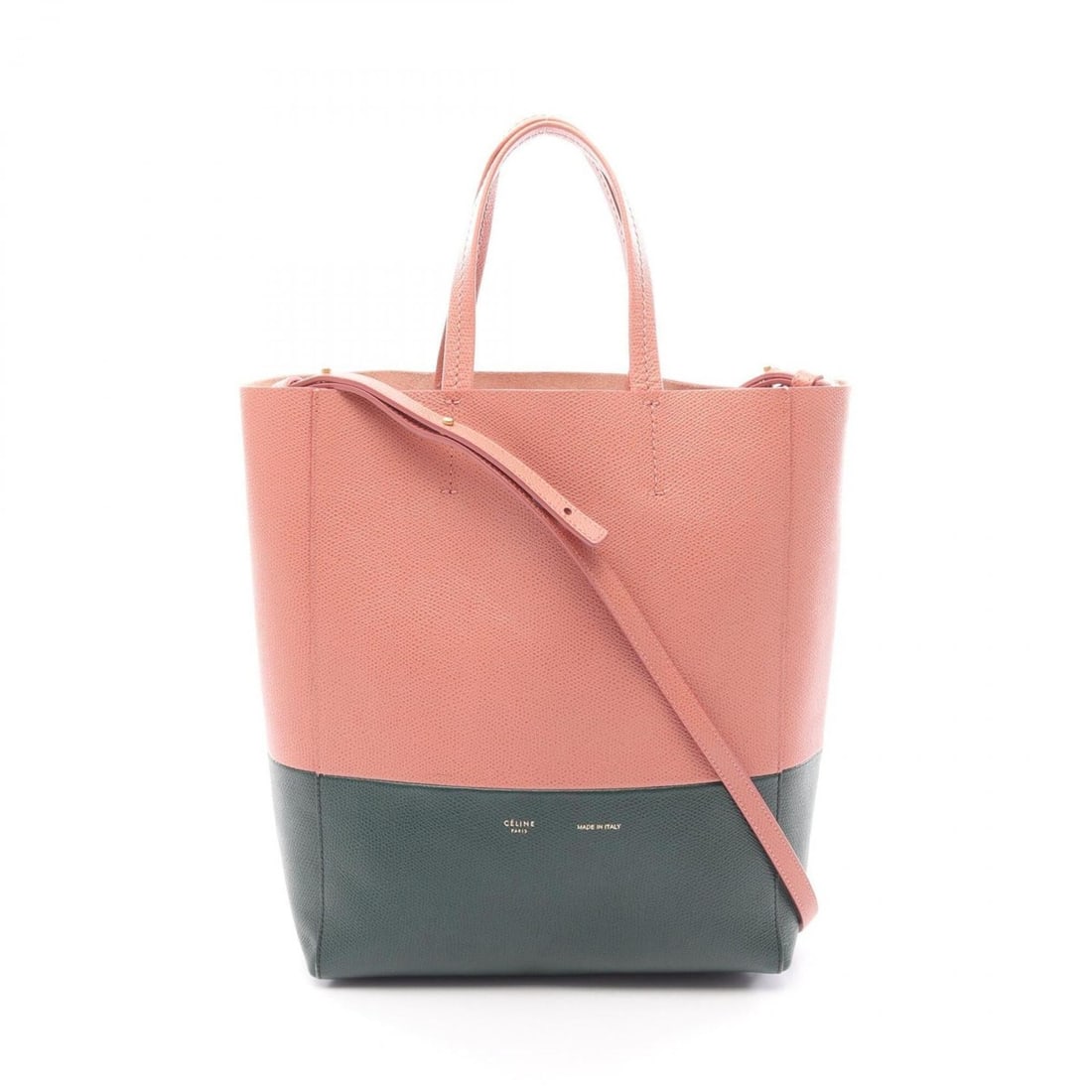 Celine Vertical Small Cabas 2-Way Tote Bag/Handbag, Leather, Women's, Pink/Green, 189813: --- Catalog ---Category: SizeSize (HxWxD): 28cm x 23cm x 10cm / 11.02'' x 9.05'' x 3.93''Category: DesignType: Handbag, Tote bagColor: Green, PinkGender: WomenMaterial: Leather Category: GeneralMPN: 1