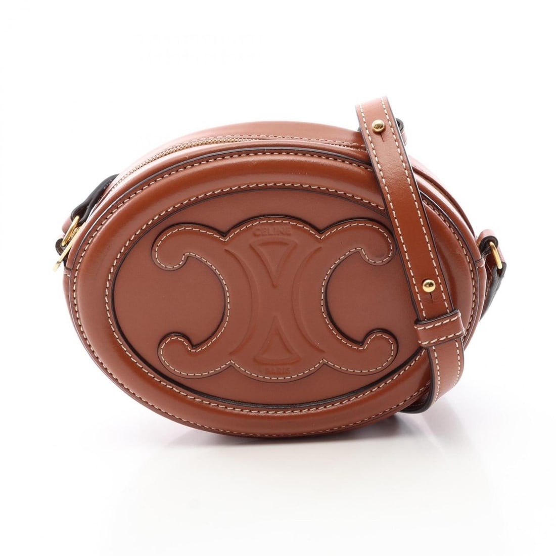 Celine Triomphe Oval Purse Cuile Shoulder Bag Handbag Leather Women's Brown 10I703DPQ: --- Catalog ---Category: SizeSize (HxWxD): 12cm x 16cm x 4.5cm / 4.72'' x 6.29'' x 1.77''Category: DesignType: Handbag, Shoulder bagColor: BrownGender: WomenMaterial: Leather Category: GeneralMPN: 10I
