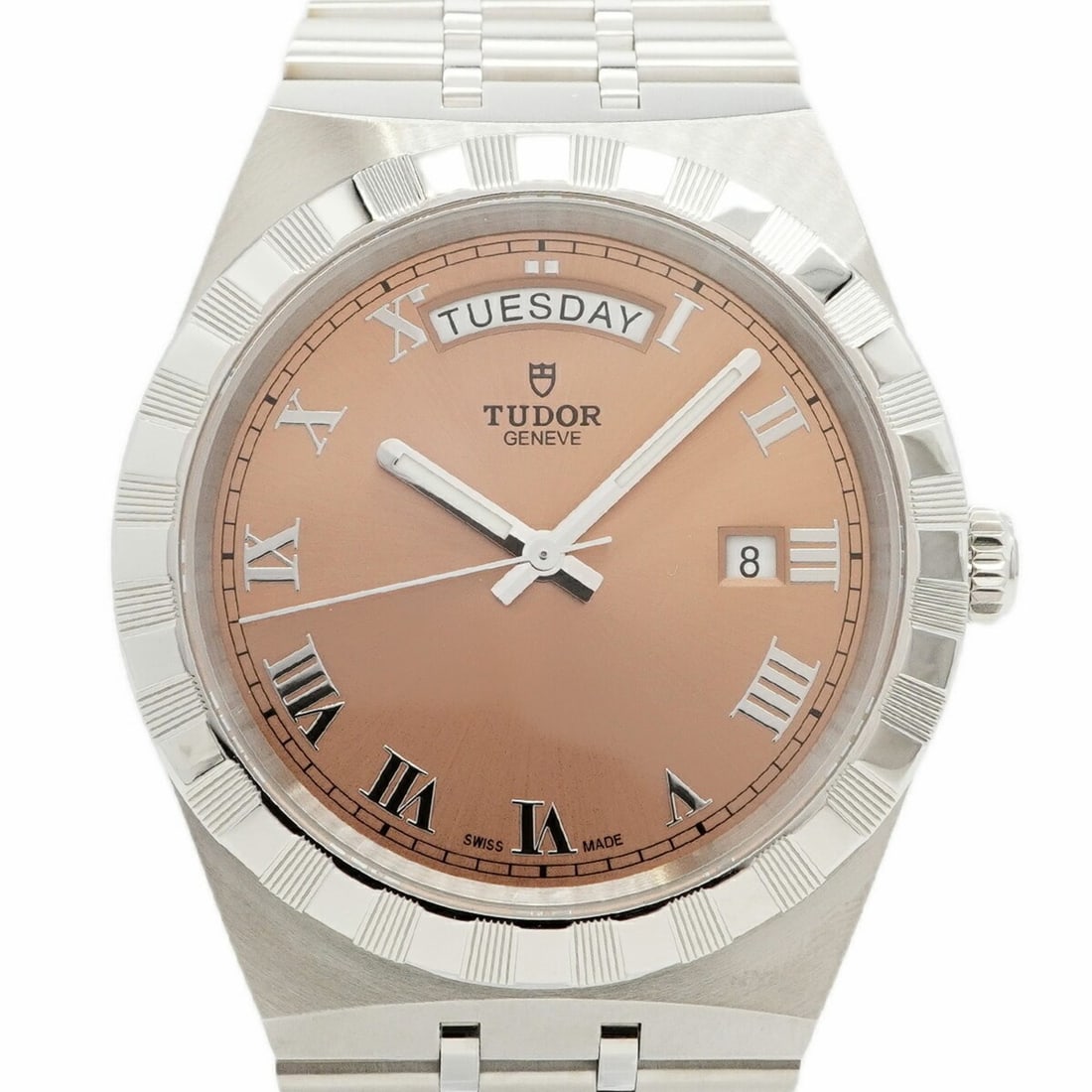Tudor Royal 28600 Pink Dial Men's Watch: --- Catalog ---Category: SizeWrist Size: 15cm / 5.9''Case Diameter: 41mm / 1.61''Category: DesignType: WristwatchGender: MenColor (Dial): PinkMaterial (Band): Stainless steelCategory: GeneralMPN: 2860