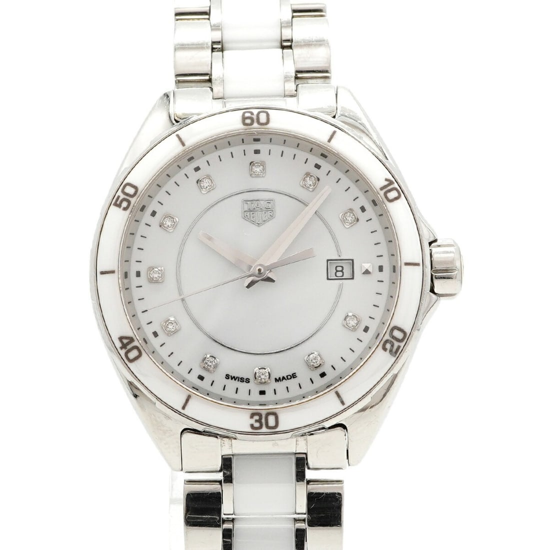 TAG Heuer Formula 1 Diamond WBJ141AD White Dial Women's Watch: --- Catalog ---Category: SizeWrist Size: 13.5cm / 5.31''Case Diameter: 32.4mm / 1.28''Category: DesignType: WristwatchGender: WomenColor (Dial): WhiteMaterial (Band): Ceramic, Stainless steelCategory: