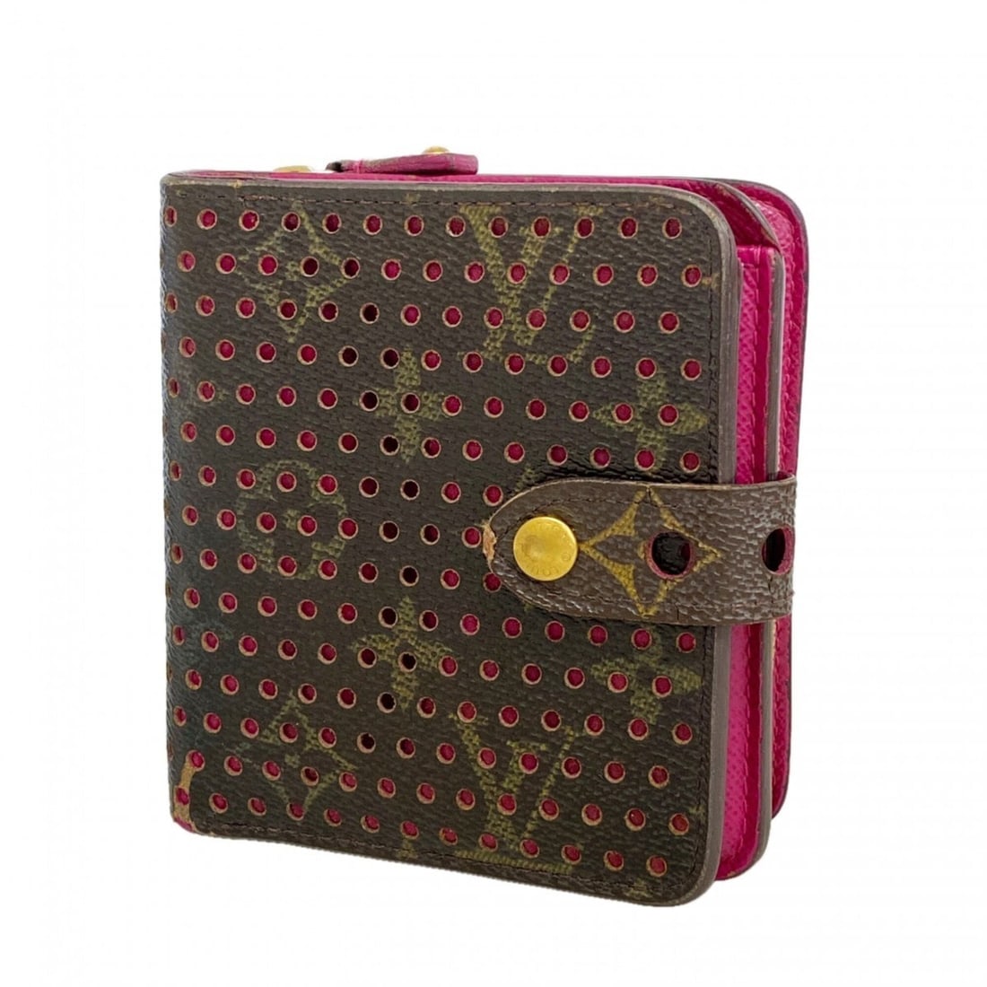 Louis Vuitton Monogram Perfo Compact Zip Wallet M95188 Fuchsia (Women's): --- Catalog ---Category: SizeSize (HxWxD): 11cm x 10.5cm x 3.5cm / 4.33'' x 4.13'' x 1.37''Category: DesignType: Wallet (bi-fold)Color: FuchsiaGender: WomenCategory: GeneralMPN: M95188Brand: Louis Vui