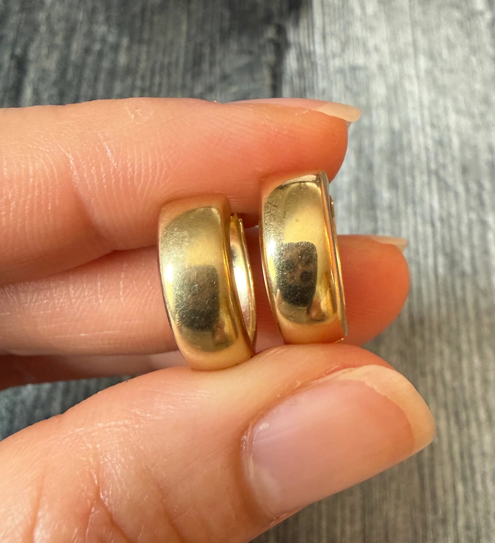 Classic 14K Gold Huggie Earrings: Metal: 14K Yellow Gold (Acid Checked)Weight: 3 gramsMeasurements: 0.6 inches longCondition: In very good condition with some minor surface wear Follow us on Instagram @alphaomegajewelry for the