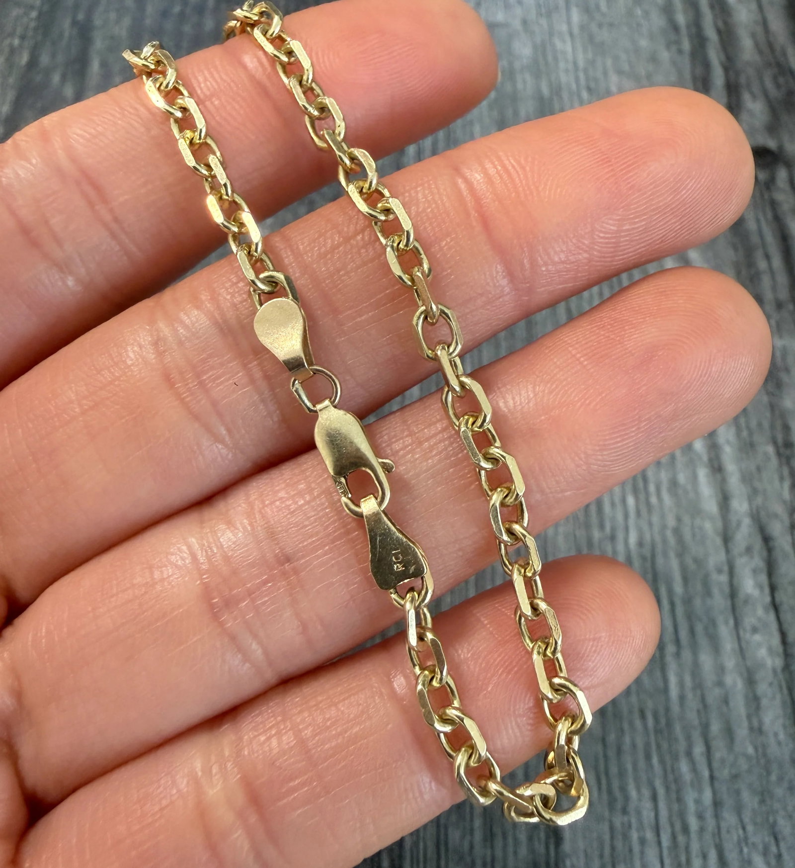 Vintage 14K Gold Biker Link Bracelet, 7.75" Long (1 of 1)