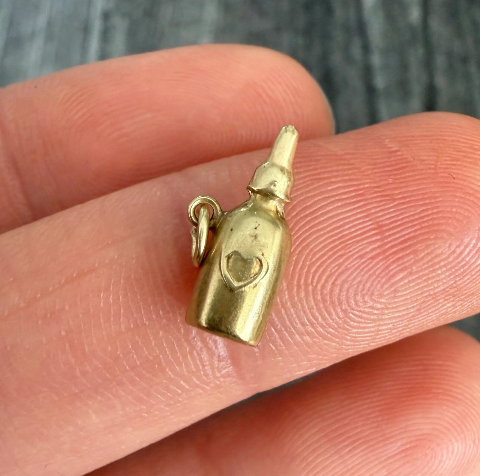 Vintage Heart Bottle Charm in 14K Gold (1 of 1)