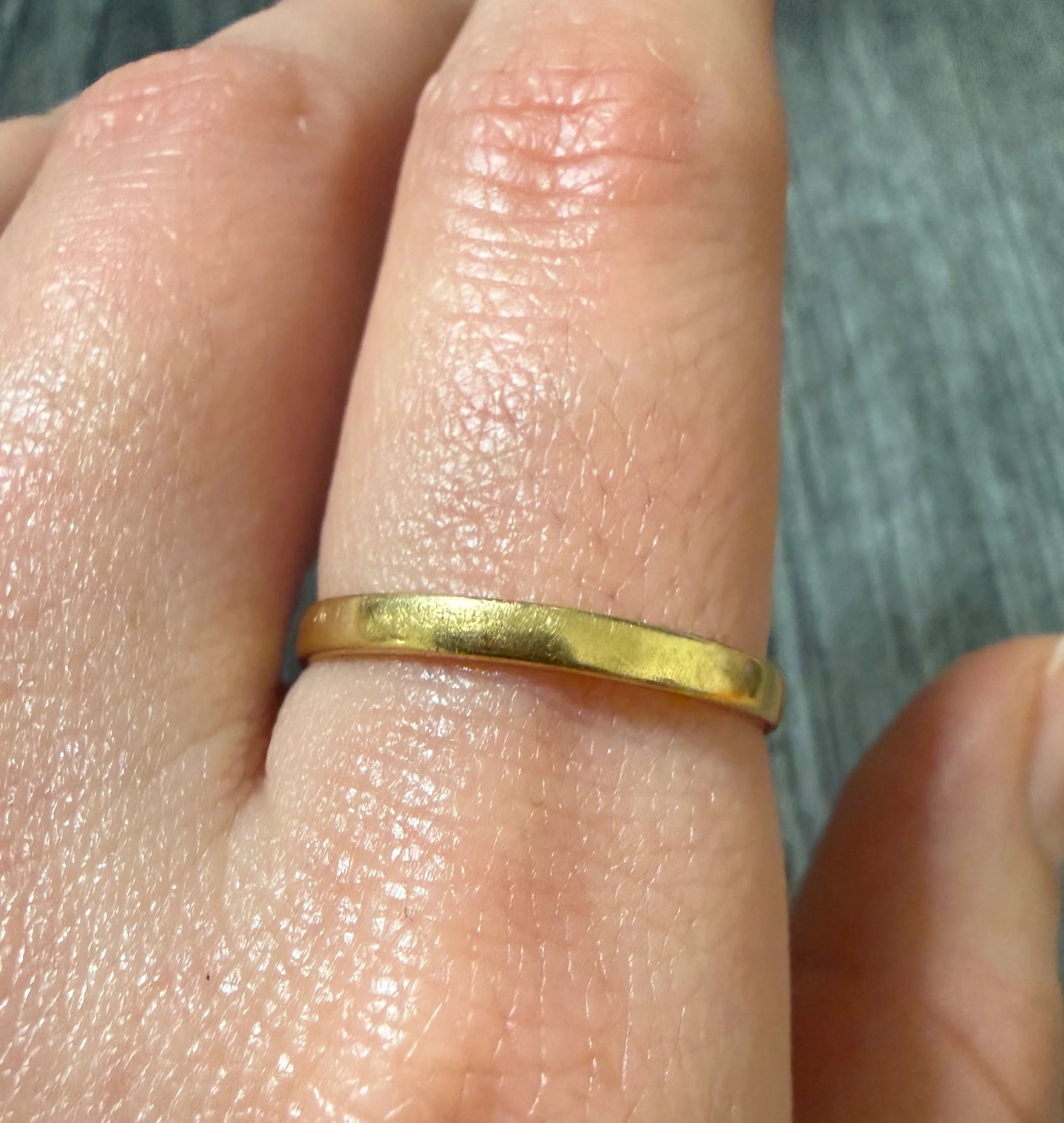 Thin 18K Gold 1940s Wedding Band: Metal: 18K Yellow Gold Weight: 2.1 gramsRing Size: 10 (resizable)Width: 2.3 mm wideMarkings: "18" and inscribed "December 7 1947"Condition: In good vintage condition with some minor surface wear consi