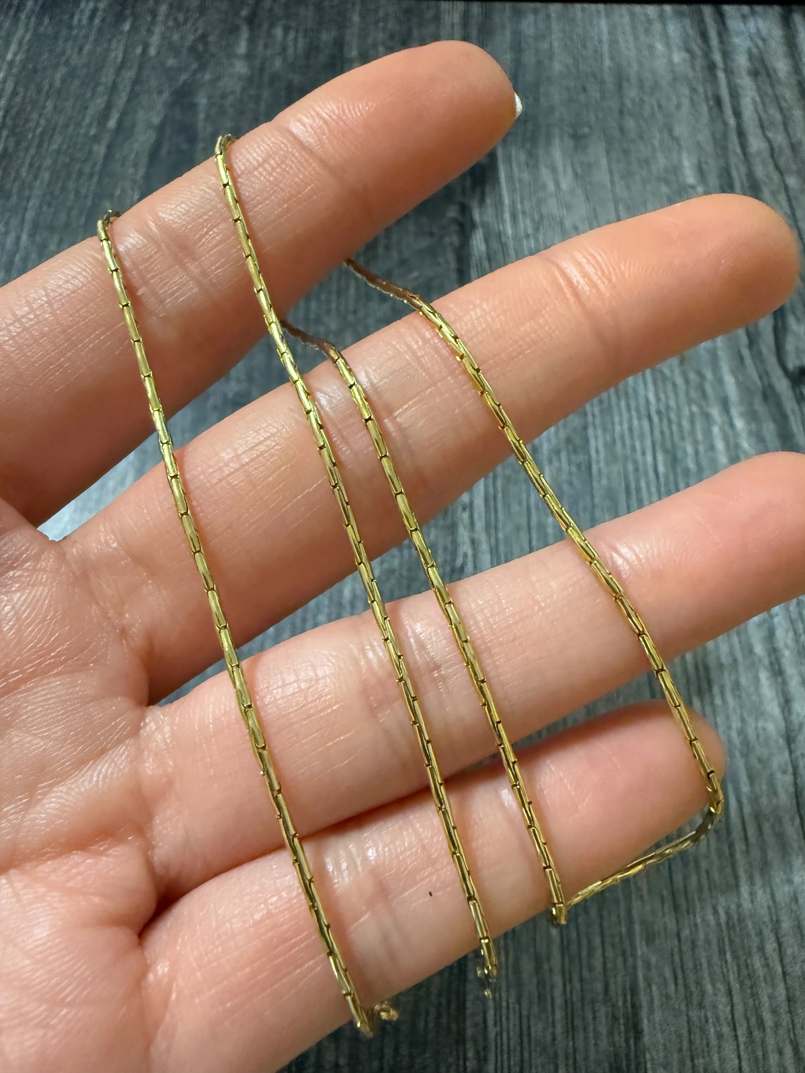 Vintage 14K Gold Tubular Snake Style Chain, 18.5" Long (1 of 1)