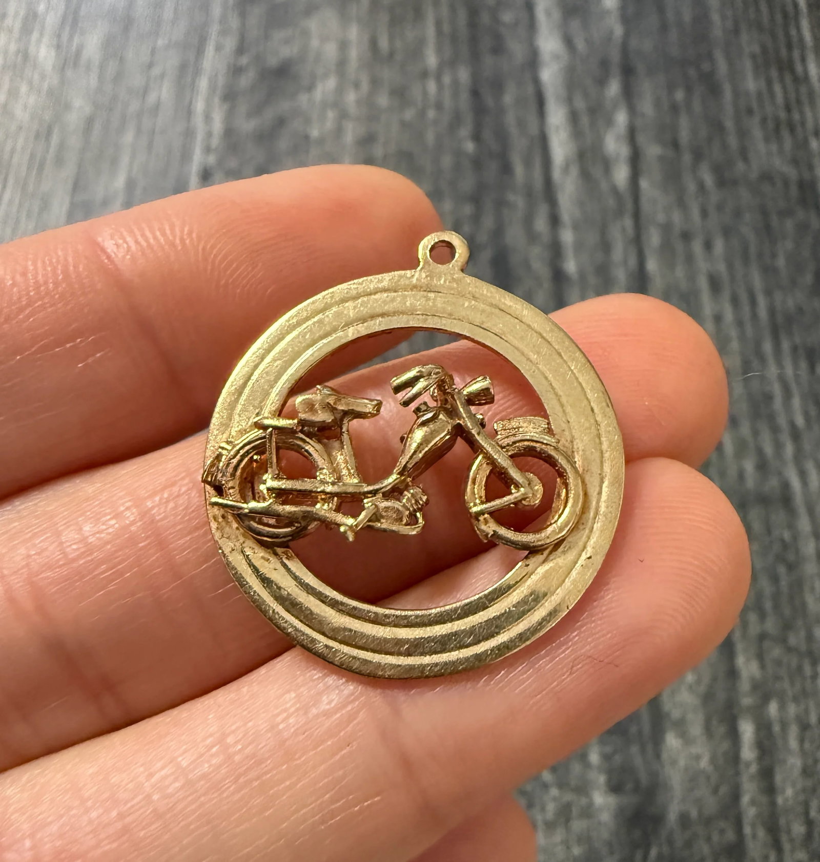 Vintage 9K Gold Motorcycle Dirt Bike Charm (1 of 1)