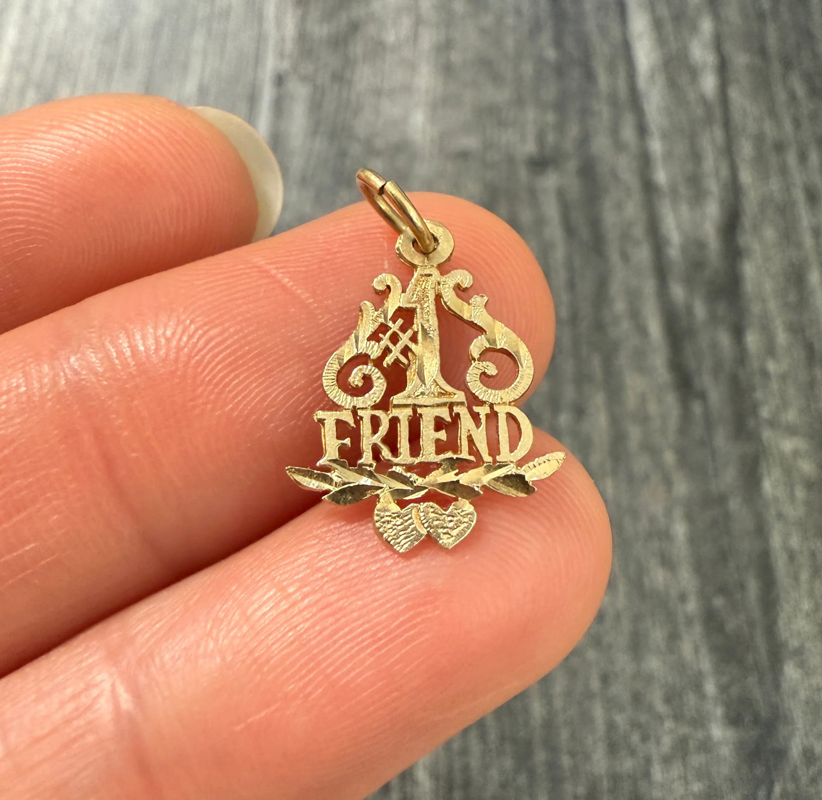 Vintage "#1 Friend" 14K Gold Charm (1 of 1)