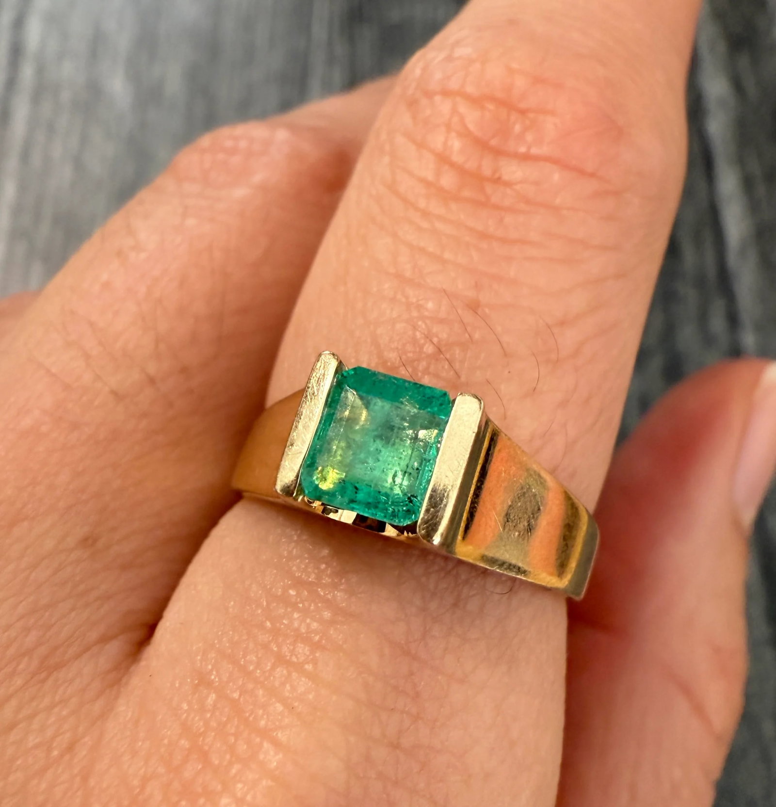 Channel Set Emerald and 14K Gold Ring (1 of 1)