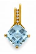 18K Yellow Gold 12.00 Ct. Aquamarine & Diamond Pendant (1 of 1)