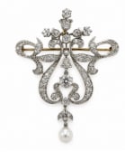 SCHUMANN SONS Victorian 18K Yellow Gold & Platinum Diamond Brooch (1 of 1)