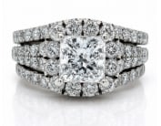 NEIL LANE 14K White Gold Diamond Ring: Designer Neil Lane engagement style ring structured in polished 14K white gold and set with brilliant diamonds.