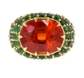 18K Yellow Gold Mandarin Garnet & Tsavorite Garnet Ring (1 of 1)