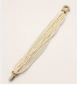18K Yellow Gold Cultured Pearl & Diamond Bracelet (1 of 1)