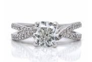 14K White Gold AGS Certified 1.70 Ct. Diamond Ring: Timeless solitaire engagement-style ring in 14K white gold featuring an AGS certified 1.70 carat center diamond.