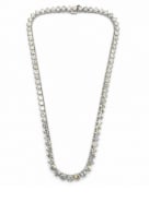 18K White Gold 20.60 Ct. Diamond Necklace: Spectacular high-carat collar necklace crafted in 18K white gold, featuring a total weight of 20.60 carats of fine diamonds.