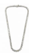 18K White Gold 25.25 Ct. Diamond Necklace: Exceptional luxury statement necklace in 18K white gold, boasting a substantial 25.25 carats of brilliant-cut diamonds.