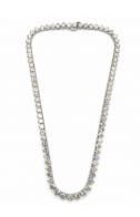 18K White Gold 22.00 Ct. Diamond Necklace: Elite collar necklace tailored in polished 18K white gold and pavé-set with a total of 22.00 carats of fine white diamonds.