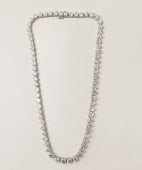 18K White Gold 40.00 Ct. Diamond Necklace: Masterpiece riviere layout in 18K white gold featuring a massive total weight of 40.00 carats of sparkling white diamonds.