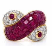 18K Yellow Gold Ruby & Diamond Ring (1 of 1)