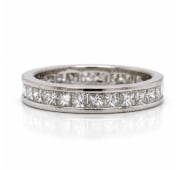 18K White Gold 2.10 Ct. Diamond Eternity Band: Premium full-circle eternity band design in polished 18K white gold featuring 2.10 carats of uniform diamonds.