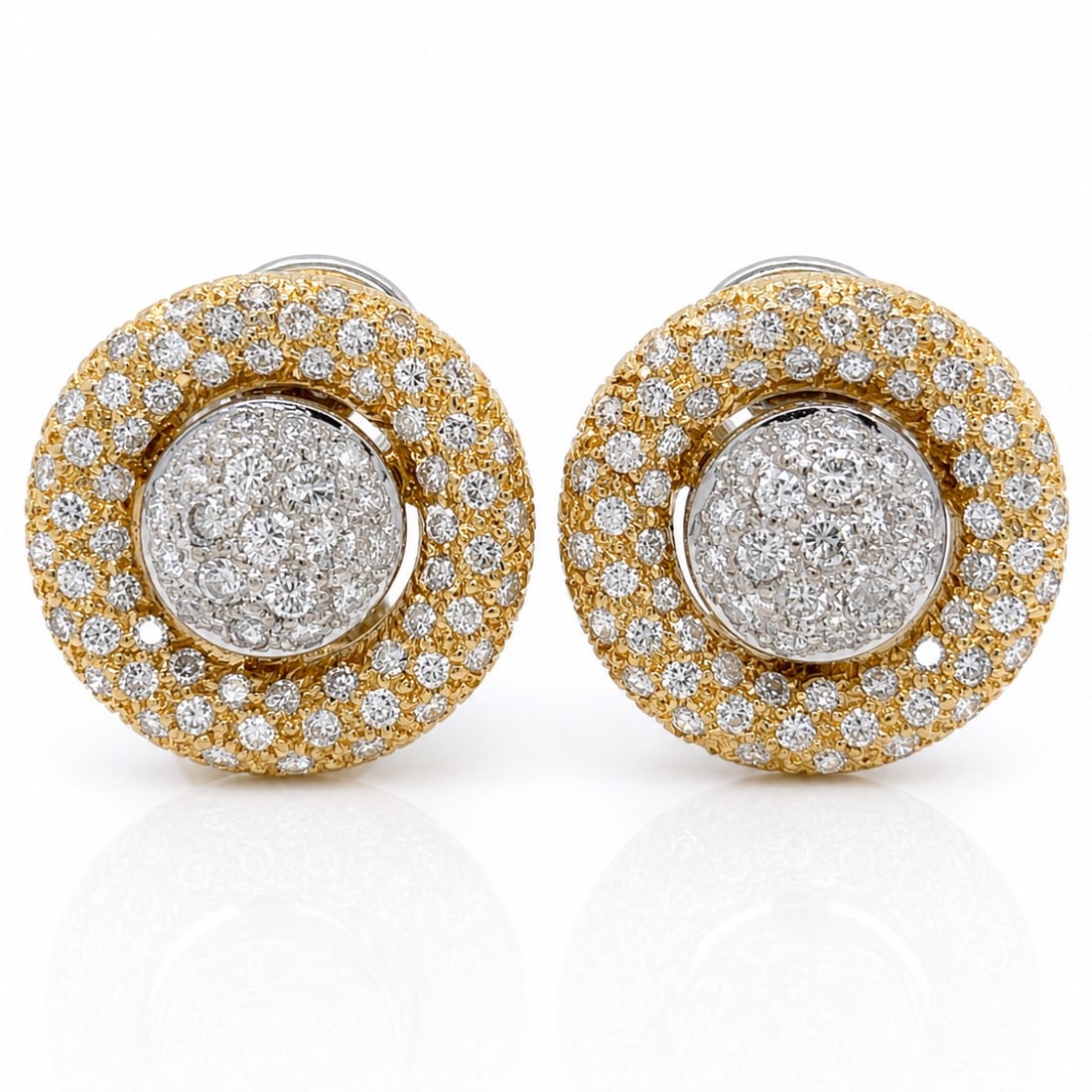 18K Yellow & White Gold 3.00 Ct. Diamond Earrings (1 of 1)