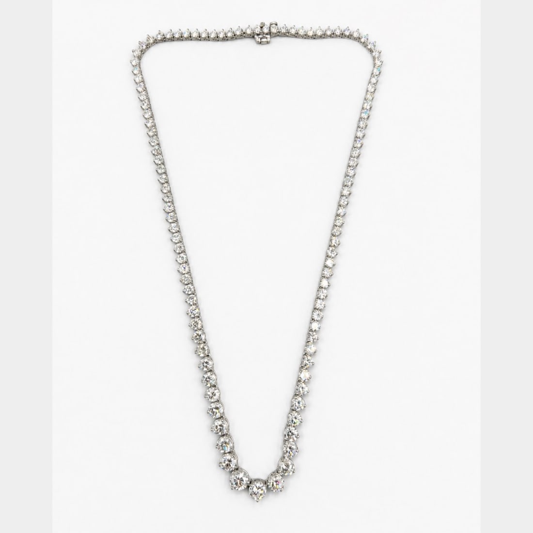 14K White Gold 21.90 Ct. Graduated Diamond Necklace (1 of 1)