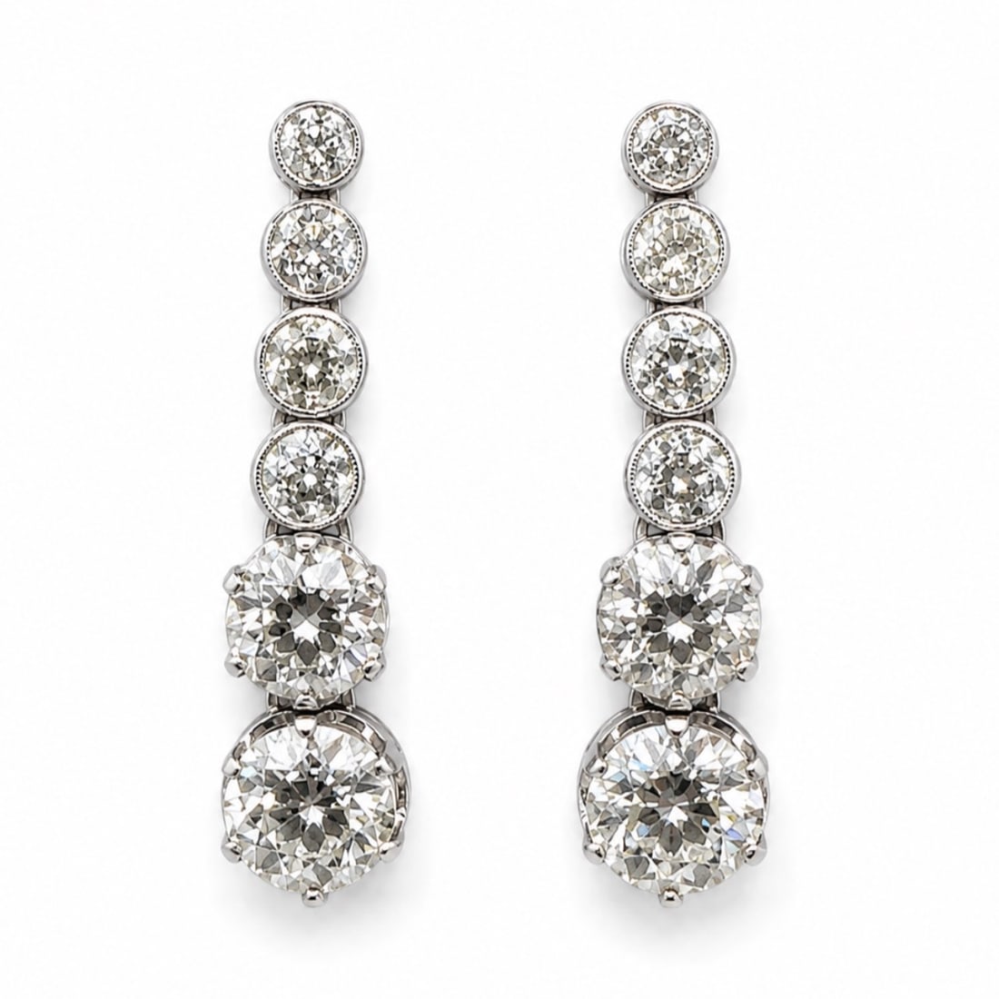 Art Deco Platinum 8.40 Ct. Diamond Earrings (1 of 1)