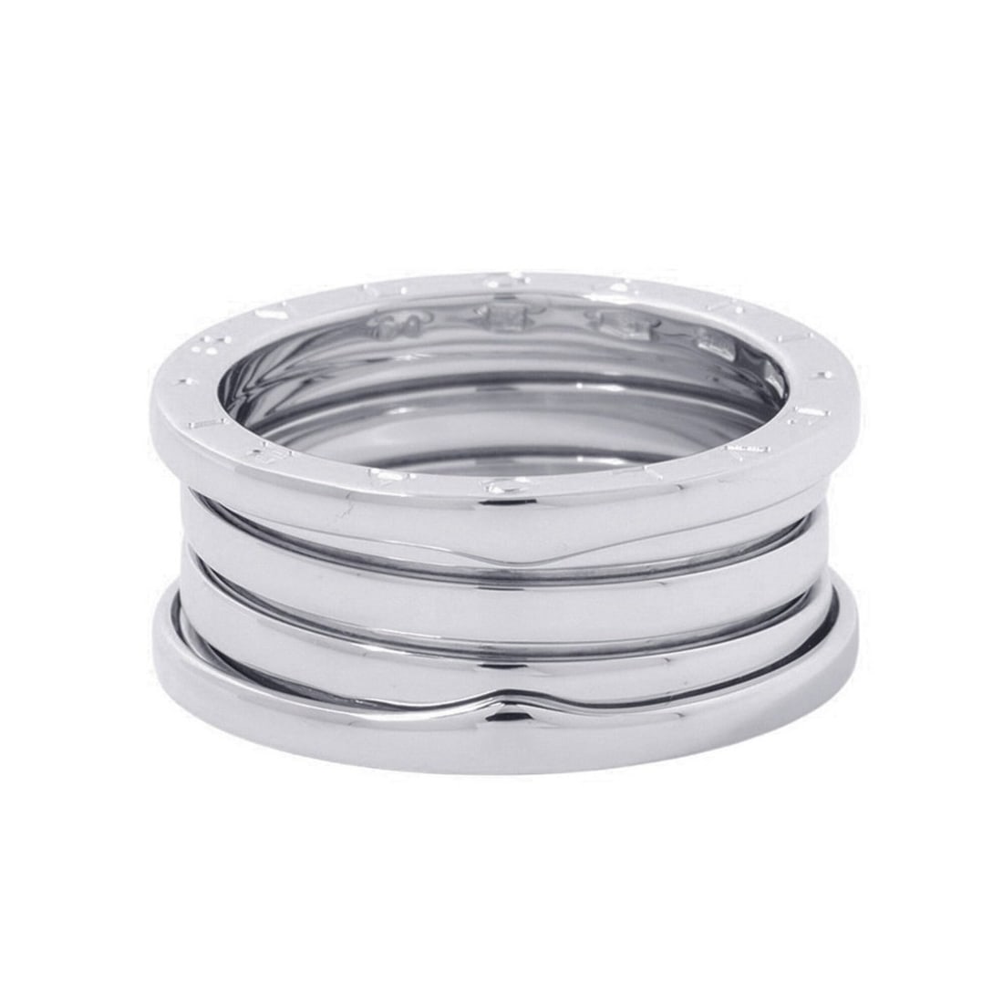 Bvlgari Bulgari B-zero1 4-band ring, 18KWG white gold, size 60.: --- Catalog ---Category: SizeUS Size: 10Brand Size: 60Category: DesignType: Band ringGender: WomenMaterial: White gold (18K)Category: GeneralBrand: BvlgariCountry of Origin: Italy--- Item List ---Sect