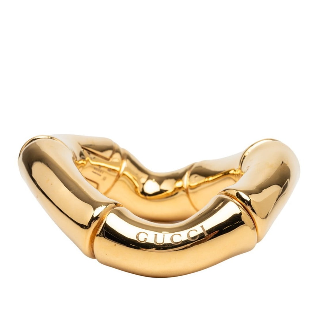 Gucci Bamboo Cuff Bracelet, Size M, Gold Plated, Women's. (1 of 4)