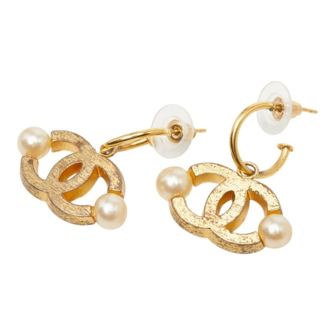 Chanel Coco Mark Earrings, Gold Plated, Faux Pearl, Women's CHANEL: --- Catalog ---Category: SizeSize (HxWxD): 27.10mm x 17.90mm / 1.07'' x 0.70''Category: DesignType: Hoop earringsColor: GoldGender: WomenCategory: GeneralBrand: Chanel--- Item List ---Section: Conditi