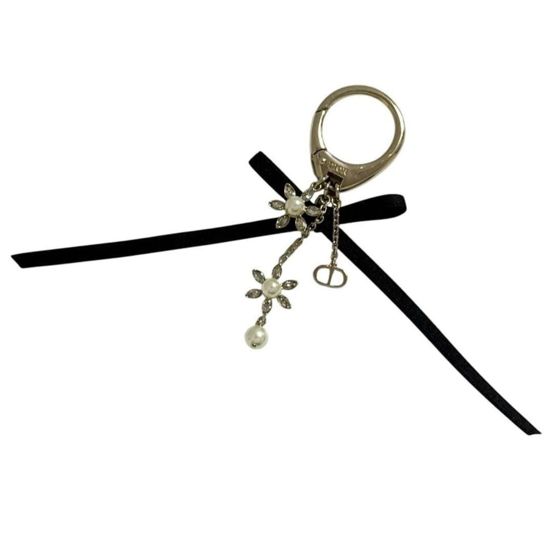 Christian Dior Dior Women's Bag Charm, Bloom in Ribbon, Black: --- Catalog ---Category: DesignType: Handbag charmGender: WomenMaterial: Artificial pearl, Metal, RhinestoneCategory: GeneralBrand: Christian Dior--- Item List ---Section: ConditionRanking: Rank S Use